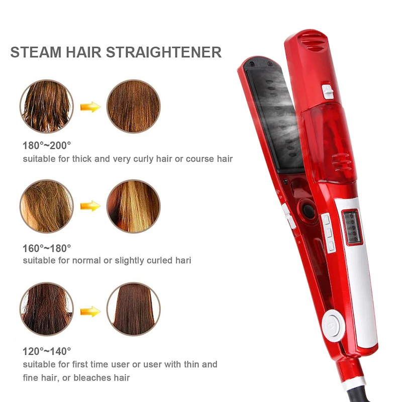 Profession Steam Hair Straightener Straightening Irons Brush Ceramic  Flat Iron Perfect Protection of Hair Straight Hair Iron