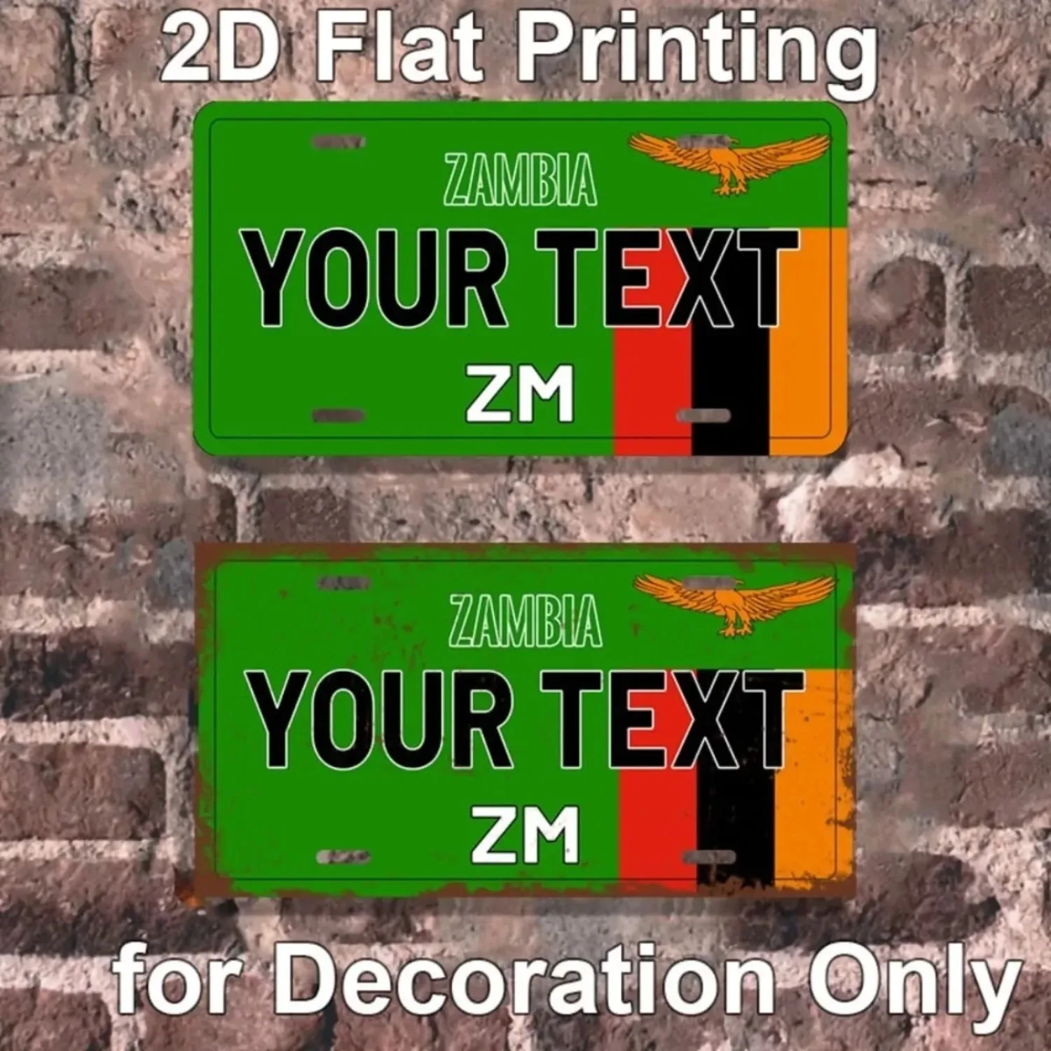 Custom Personalized Zambia Aluminum Sign Vintage Wall Decor for Home Man Cave Bar (Decoration Only)
