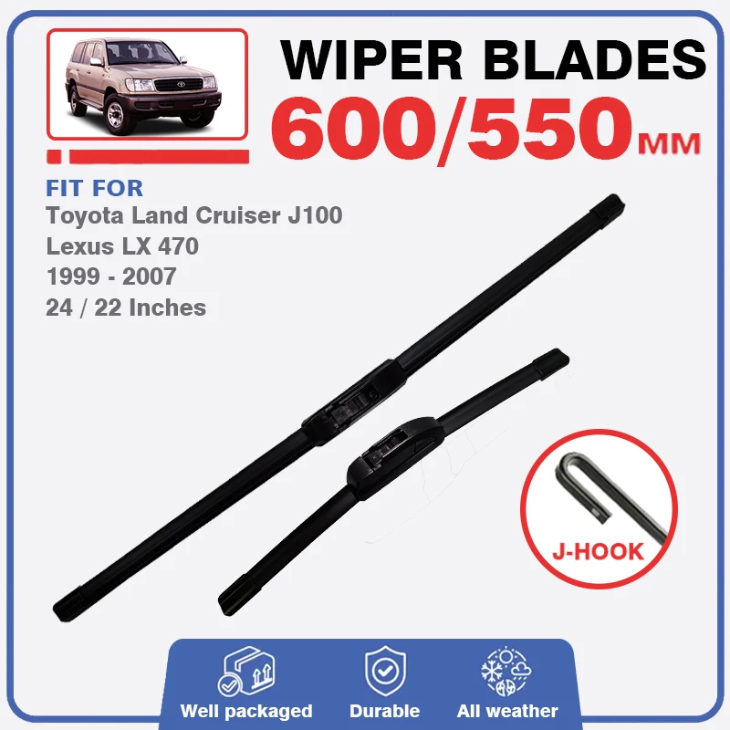 Front Windscreen Wiper Blades For Toyota Land Cruiser 100 J100 Lexus LX 470 1999 - 2007 Windshield Brushes Window Accessories