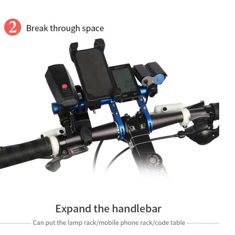 

31BE Practical Bike Handlebar Extender Durable-Aluminum-Alloy Double Bracket