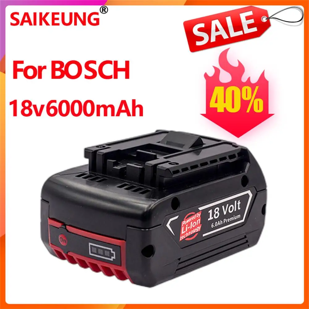 

18v 6000mah Ricaricabile Litio 18650 Lithium Rechargeable Battery Compatible BAT609 610 618 619G Bosch Professional 18v Battery