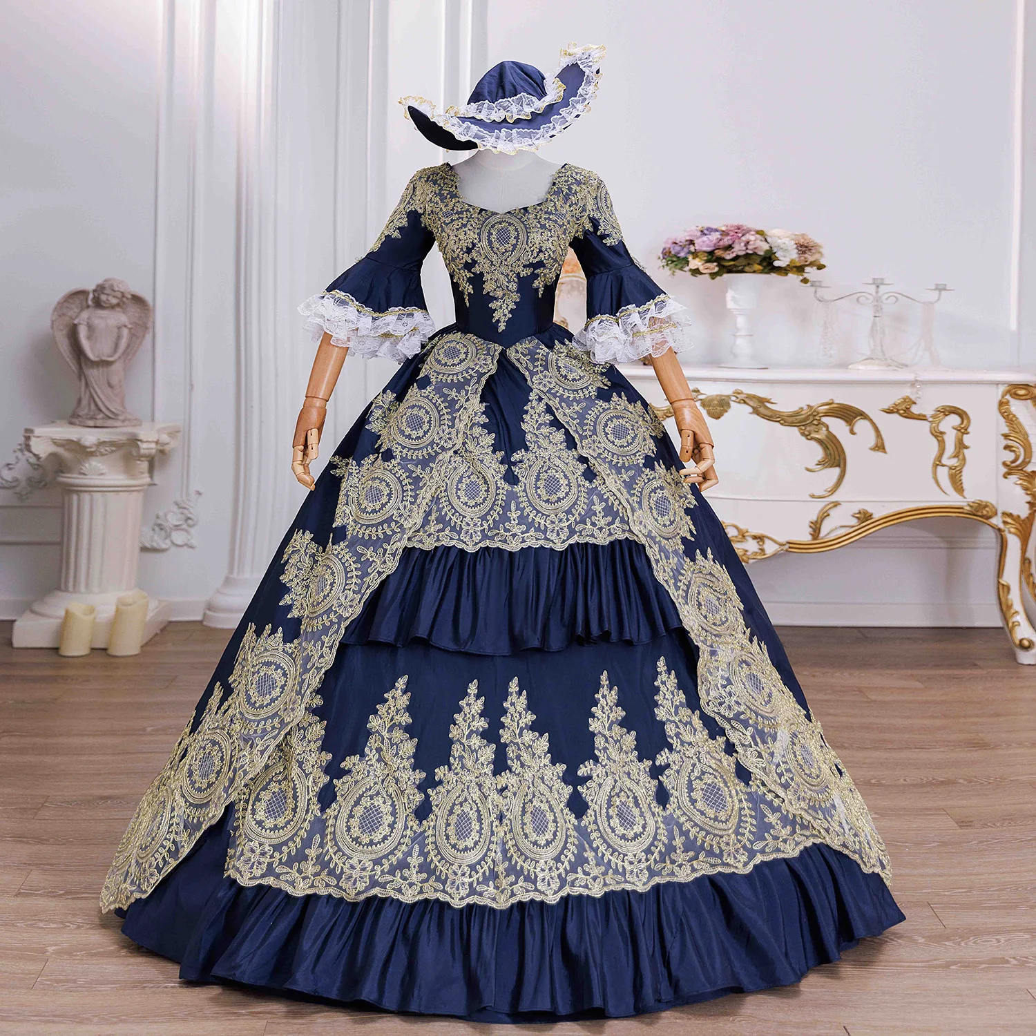 marie antoinette wedding dress Marie-Antoinette Mix & Match Jacquard adding dimension to the textured white fabric Victorian Medieval Wedding Dress Enchantress
