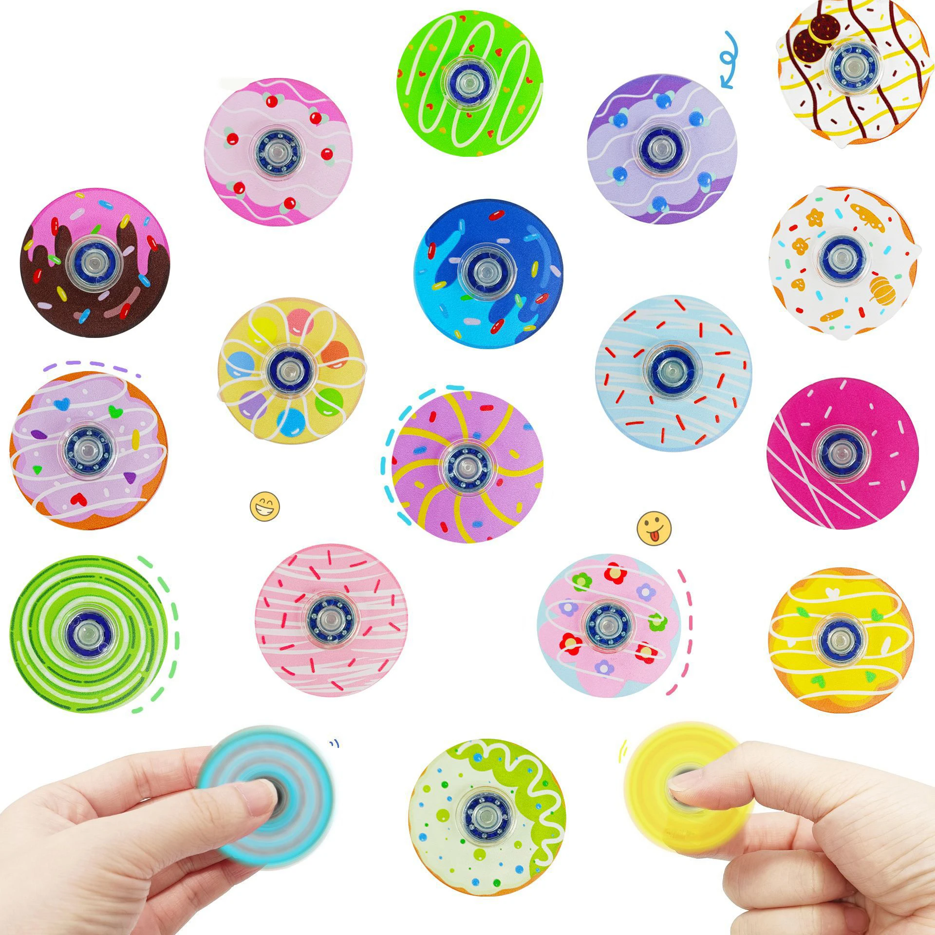 10 Uds. Divertido Donut Finger Top recuerdo de fiesta de cumpleaños para niños Sorpresas carnaval fiesta de Navidad bolsa de regalo para niños relleno de Piñata