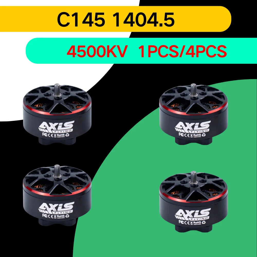 

AxisFlying C145 1404.5 4500KV 4S Brushless Motor for FPV Freestyle 2.5inch Cinewhoop Cinematic Drone DIY Parts