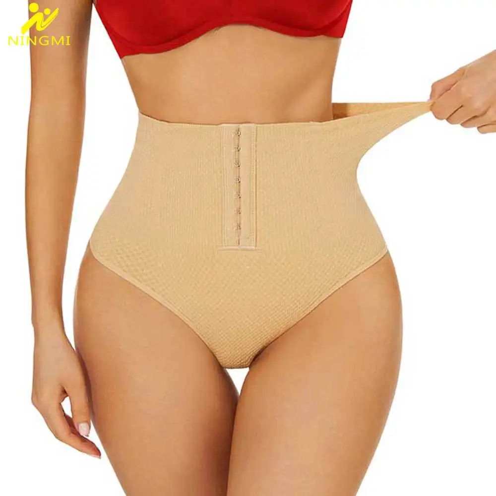 NINGMI Women Tummy Control Panties Mid-waisted Thong Belly Control Panty for Lady Everyday Wear Seamless Body Shaper Shapewear