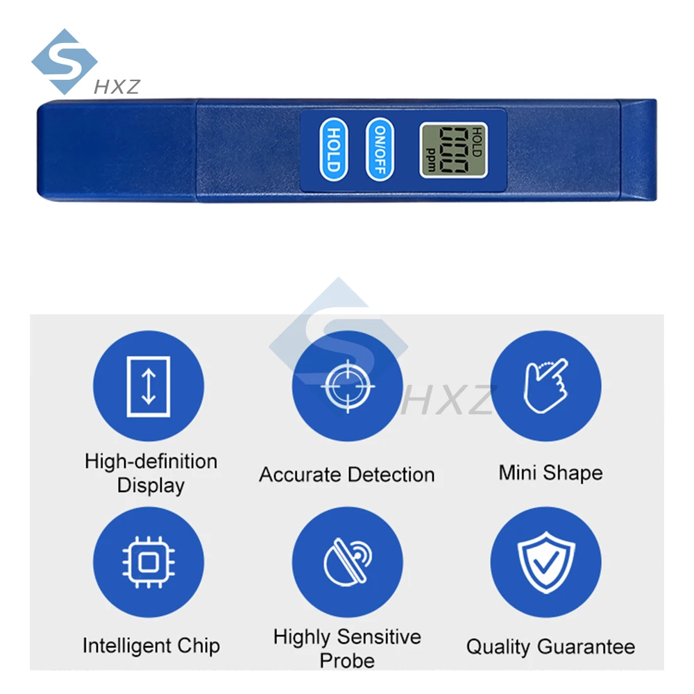 Portable TDS Water Quality Tester Pen, 0-999ppm Alloy Probe Detector with LCD Display for Drinking/Pool/Aquaculture/Agriculture