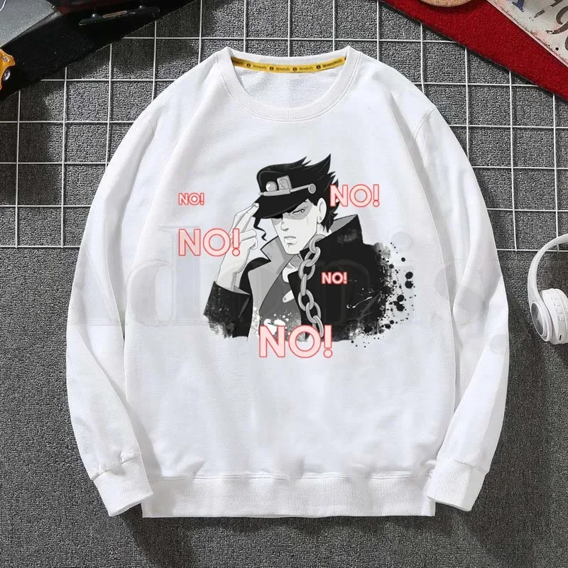 JoJo Bizarre Adventure Japanese Anime Manga Hoodies Sweatshirt Print Trend Mens Clothes Hip-Hop Male Crewneck Hoodies Men