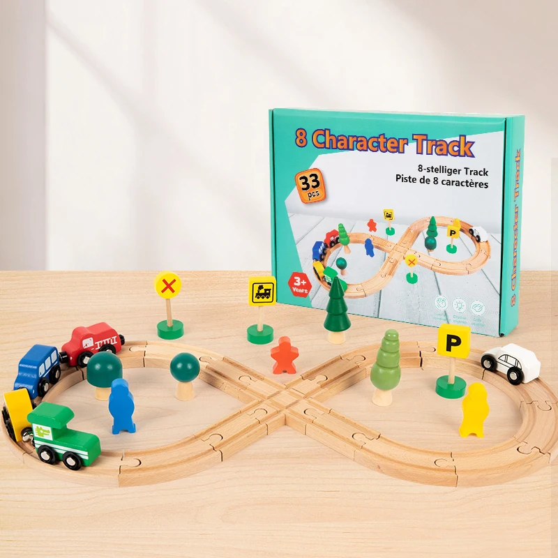 قطار المسار الخشبي للأطفال، مكعبات بناء تعليمية، ألعاب معرفية للأطفال، ألعاب الطاولة