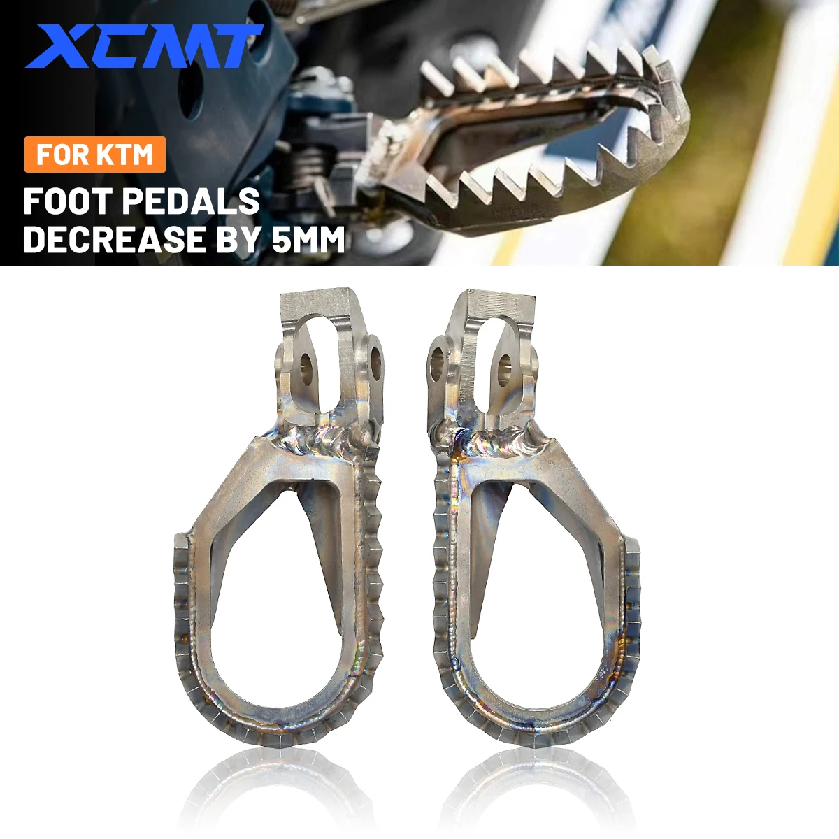

Decline 5mm Motorcycle Titanium Alloy Footpeg Foot Peg Footrest For KTM EXC EXCF XC XCF SX SXF 85-500 Husqvarna GasGas 2016-2023