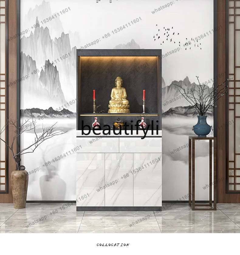 Factory DirectModern Buddhist shrine vertical cabinet offering God of Wealth cabinet shrine offering household Buddhist cabinet