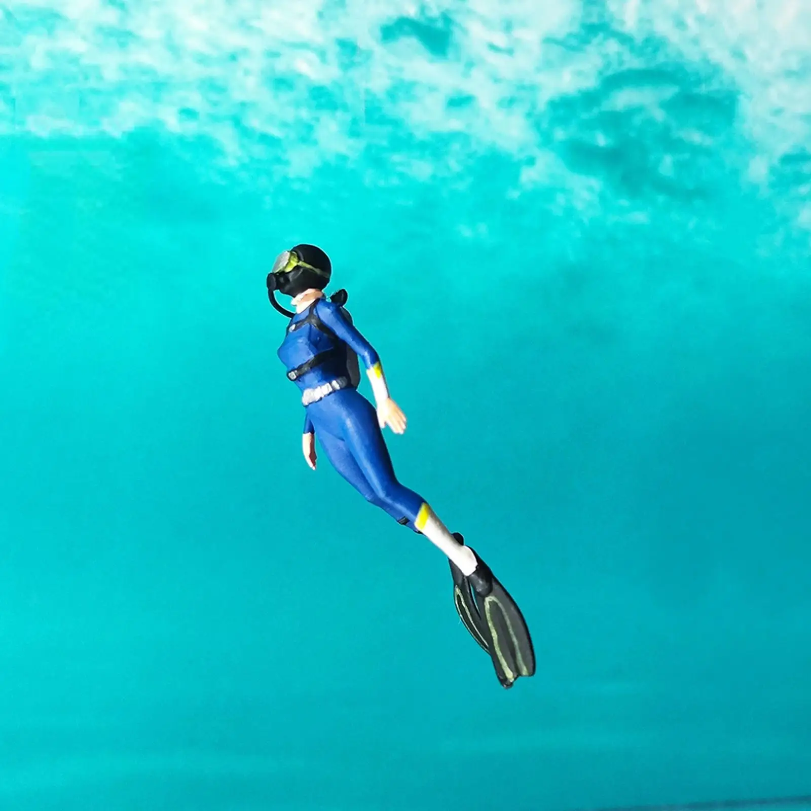 1/64 Figurine d'azione Figurine di persone per oggetti di scena fotografici in miniatura Blu