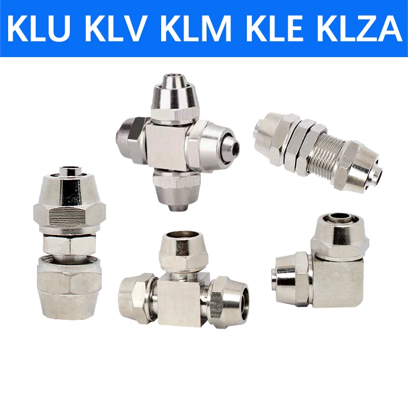 KLV KLE KLZA KLU Copper Plated Nickel Pneumatic Fitting Air Quick Connector For Hose Tube 4 6 8 10 12 14 16MM Fast Connection