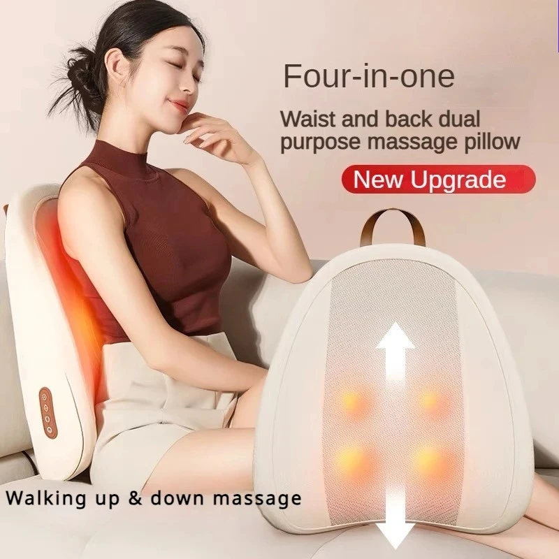 

Neck Massage Pillow Walking Waist Back Massager Electric Kneading Rechargeable Heating Shoulder Multifunctional Massage Backrest
