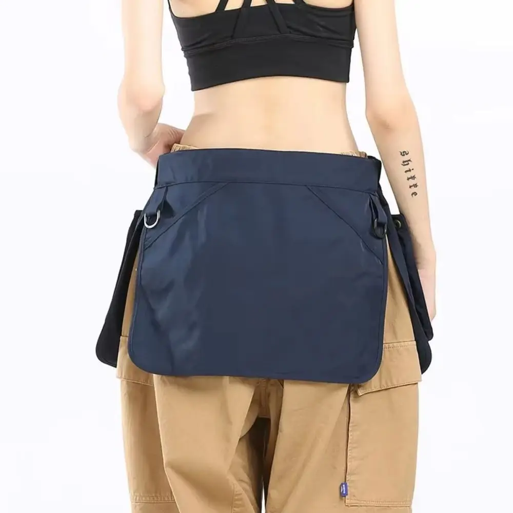 Durable Multi-functional Waist Pack Multi-pocket Adjustable Apron Belt Bag Portable Black Fanny Pack Camping