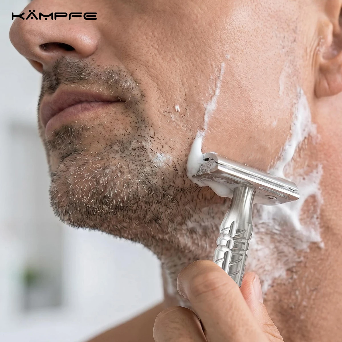 KAMPFE Premium CNC Machined Aluminum Alloy Double Edge Safety Razor Classic Mild DE Razor Manual Wet Shaving  for Men