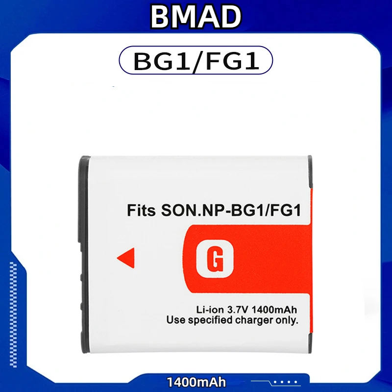 NP-BG1/FG1 3.7v 1400mAh Lithium Battery Suitable for Sony NP-FG1 NP-BG1 Series Camera Battery with Full Decoding and No Pop Ups