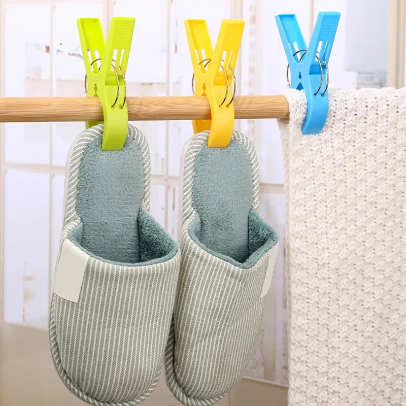 4Pcs Beach Towel Clips Plastic Quilt Pegs For Laundry Sunbed Lounger Clothes Pegs Home Bathroom Organization