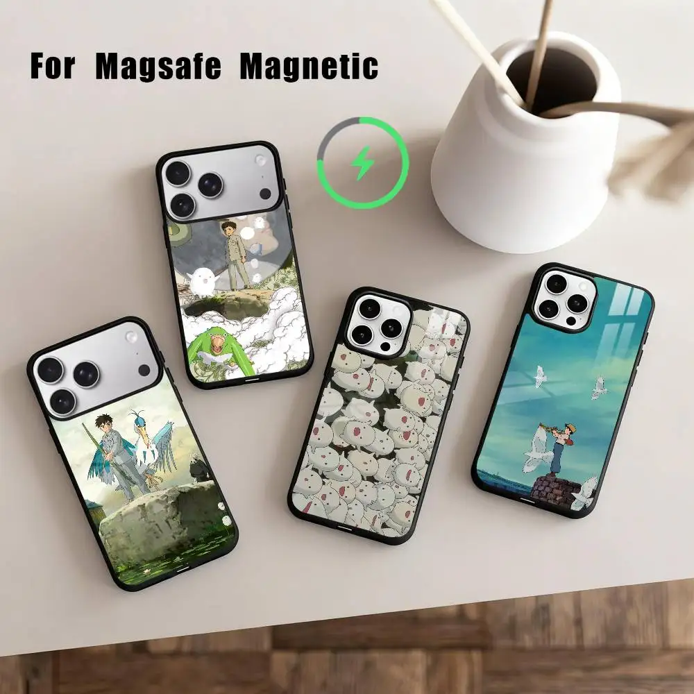 

T-The Boy and the Heron Anime Phone Case For iPhone17,16,15,14,13,12,11 Plus,Pro Max Magnetic For Magsafe Wireless Charging