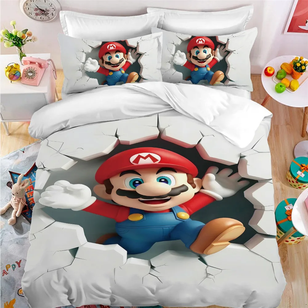 

M-MarioS Bed Linen Set Christmas Decorations Quilt Cover Twin Size Bedding Sets Queen Duvet Duvets Comforter Sheets Full Double