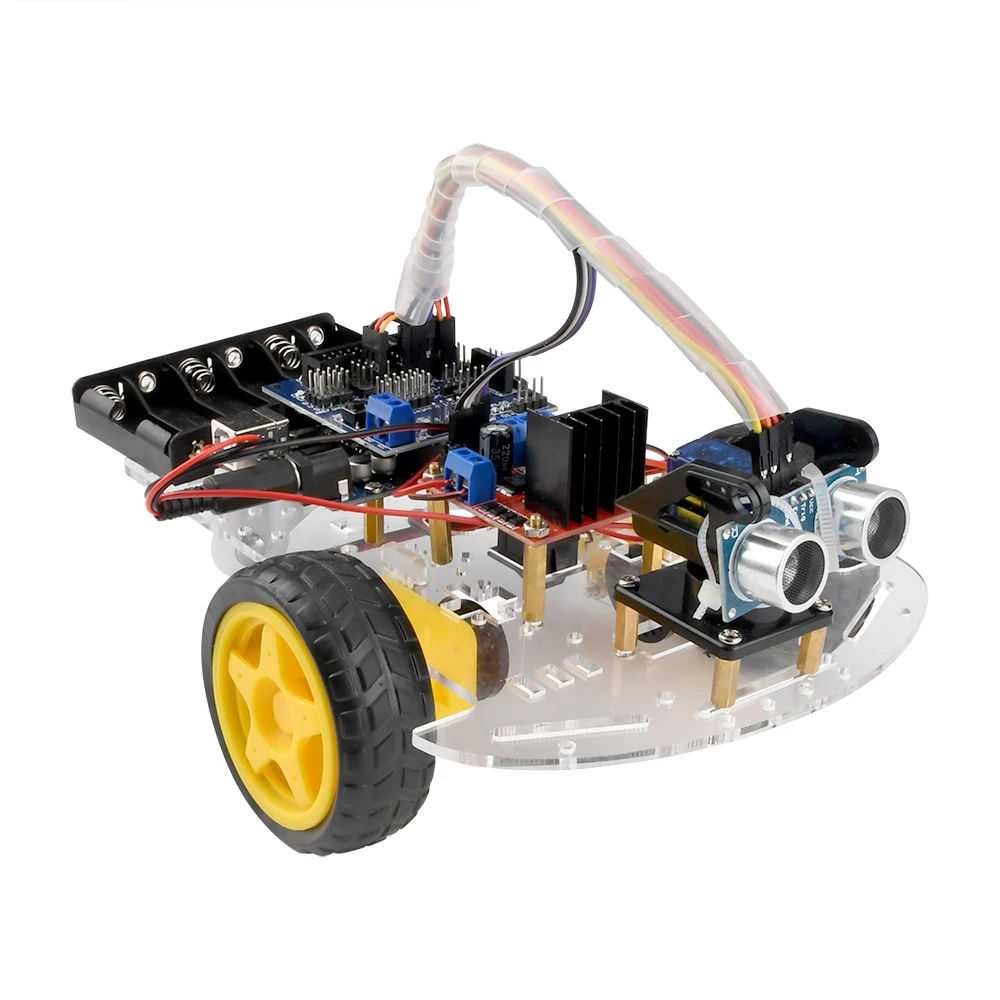 2WD Ultrasonic Avoidance tracking Smart Robot Car Diy Kit Speed Encoder with Battery Box Electric Toy For Arduino