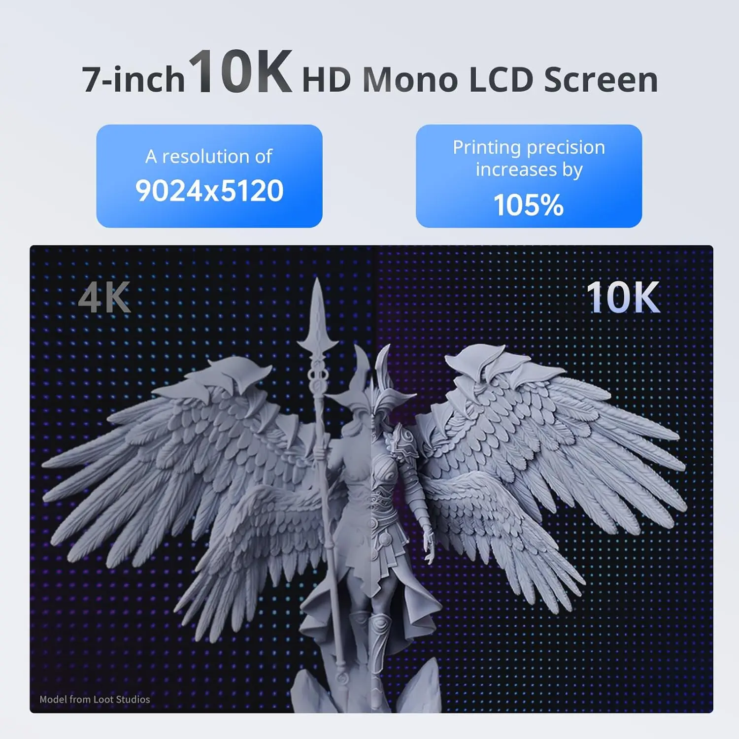 ANYCUBIC Photon Mono 4 Resin 3D Printer 7''10K Mono LCD Screen Printing size 153.4*87*165mm desktop Children's toys diy models