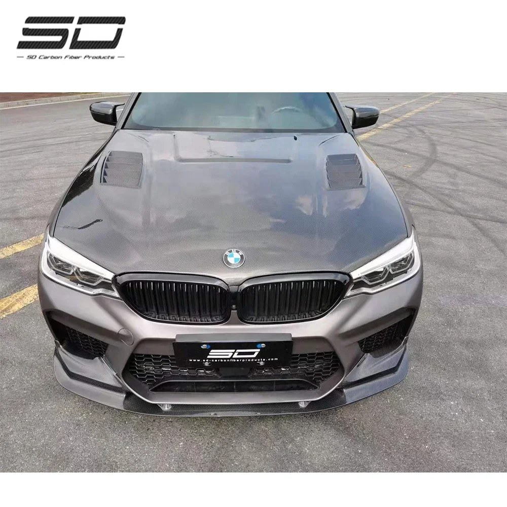 For 5 series  M5 F90 3D Style Dry Carbon Fiber Engine Hood Bonnet   for   5 series m5 f90