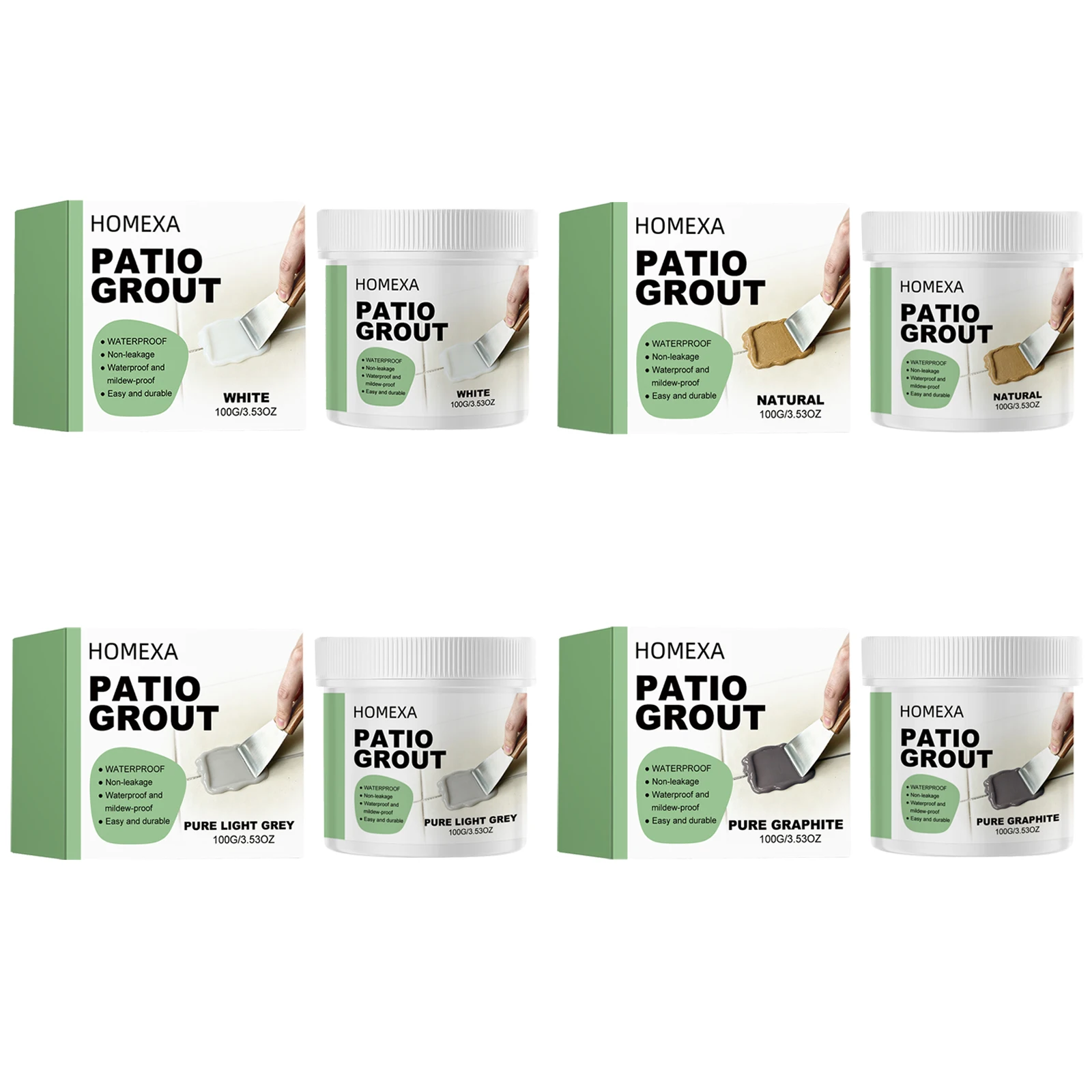 Bathroom Tile Grout Waterproof Leak-Proof Crack Filler Patio Grout Strong Adhesion for Shower Kitchen Floor Wall Terrace