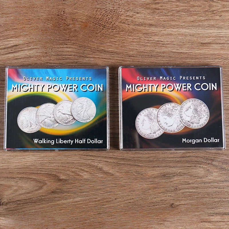 

Mighty Power Coin (Morgan Dollar) Walking Liberty Half Dollar by Oliver Magic Tricks Satge Close Up Magia Fun Coin Penetration