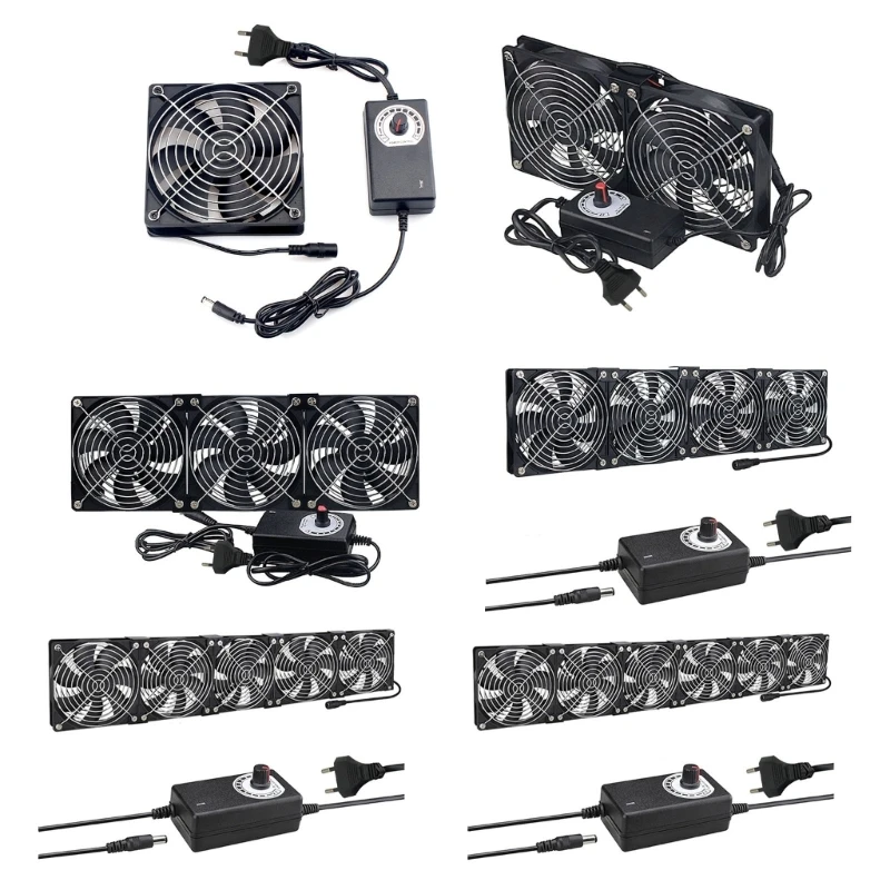 

120mm Computer Fan with Plug Big Fans with 100V 240V Speed Controller for Server Cooling Cabinet Ventilation