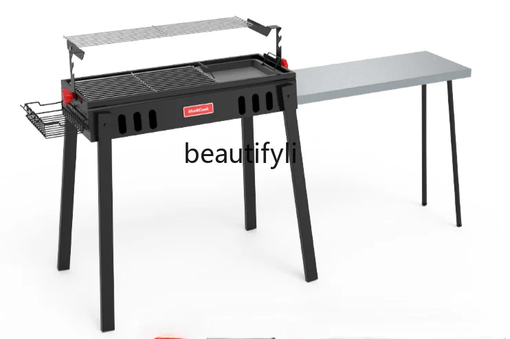 Barbecue Oven Charcoal Outdoor Barbecue Grill for More than Full Set People Household Barbecue Folding Thickening Stove