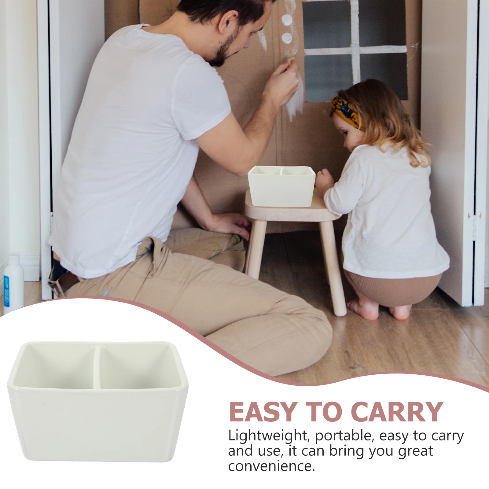 

Large Capacity Ceramic Ink Dish for Calligraphy Painting Brush Washing Pen Rinsing Sturdy Wear Resistant Portable Design