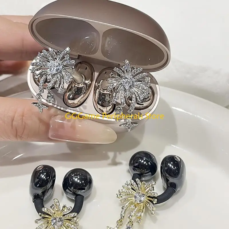 

U55B Stunningly Star Ear Ornaments Quality Alloy Ear Clip For Freeclip 1 2 Earphone