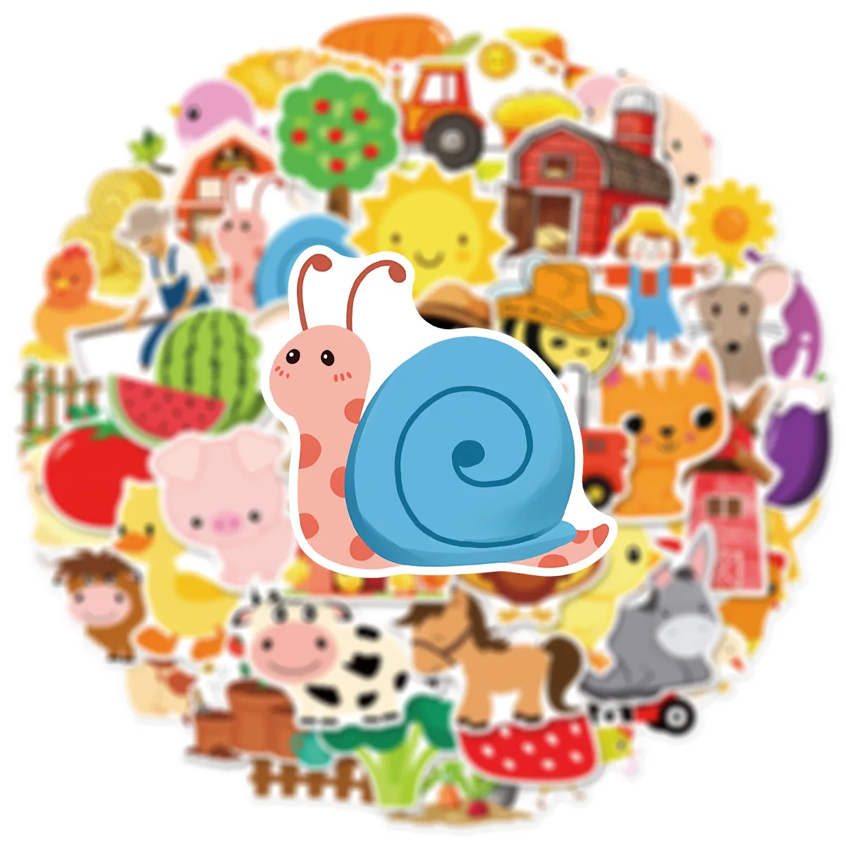 

10/50PCS Cartoon Farm Pasture Sticker Cute Funny Graffiti Decal Kids Toy Gift for Stationery Box Water Cup Diary Luggage