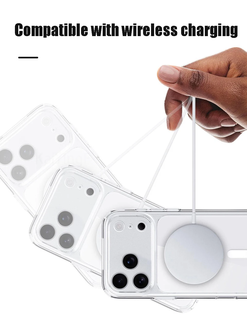 Magnetische Handyhülle für iPhone 18 17 16 15 14 13 12 11 Pro Max Plus, kabelloses Laden für Magsafe, transparente Hülle, Anti-Vergilbung – Detail 8