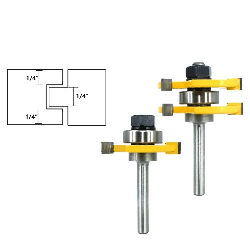 6.35mm Tongue Groove Router Bit Set 3/4