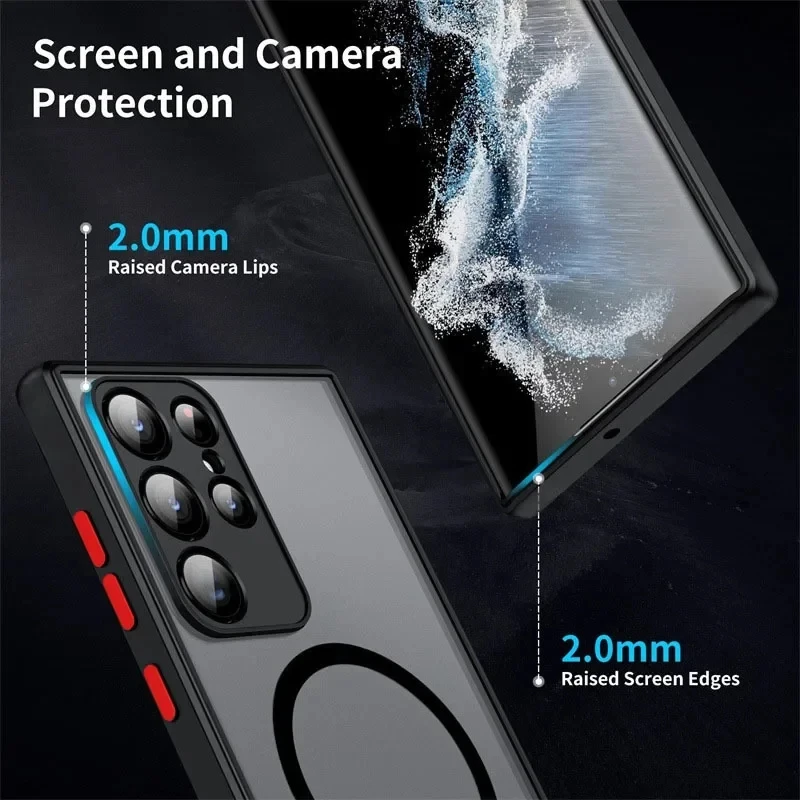 Matte Magnetische Hülle für Samsung Galaxy S26 S25 Edge S24 Ultra S23+ S22 S21 FE A57 A56 A55 A54 A36 A35 A34 A17 A16 A15 5G Cover – Detail 3