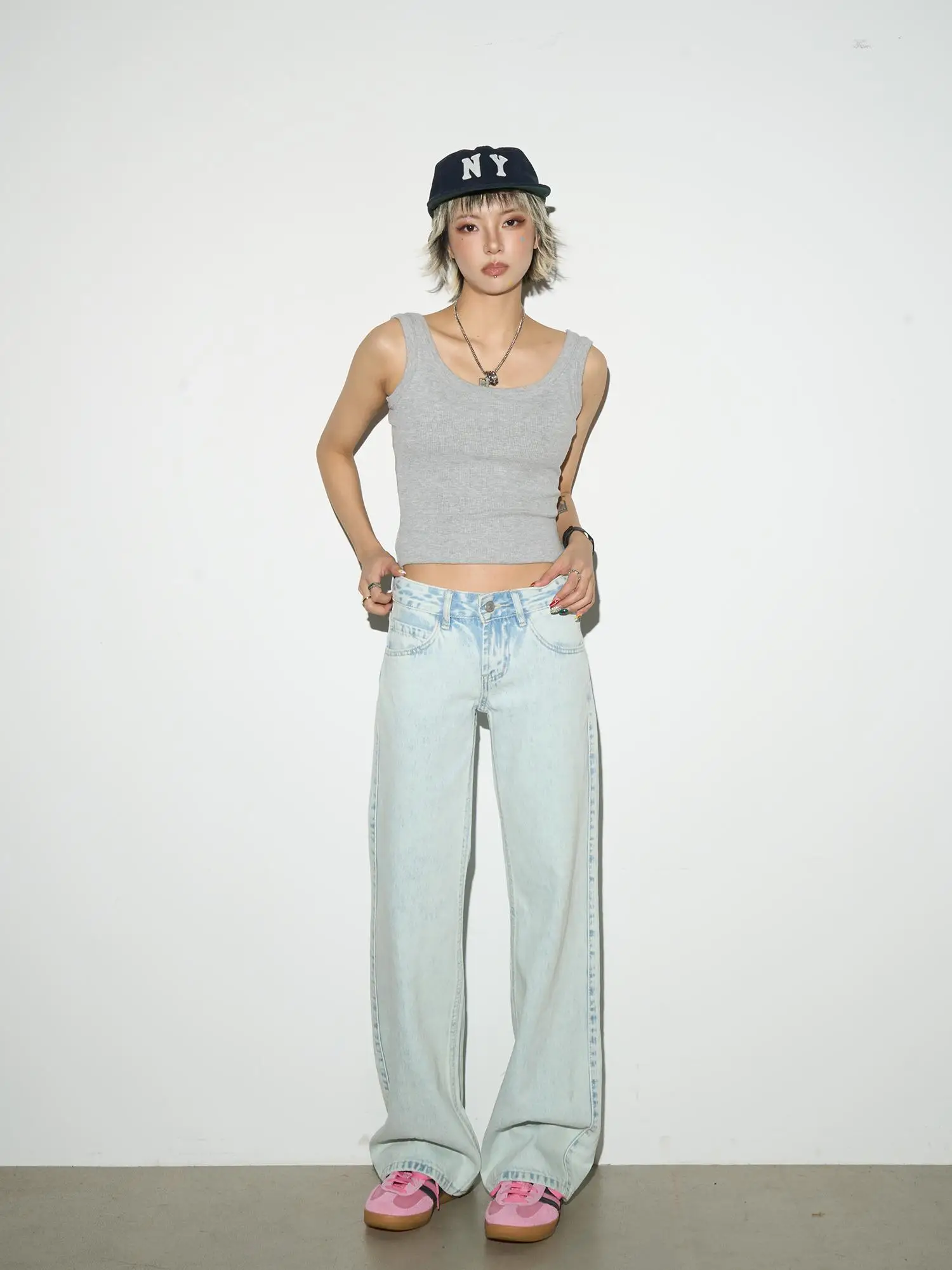 

Джинсы MICHINNYON винтажные с низкой посадкой, прямые, облегающие, женские, модные, повседневные, с высокой талией, из денима