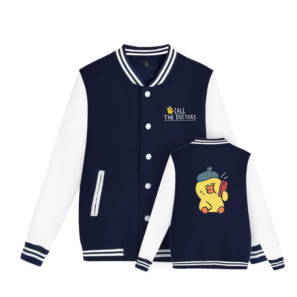 This Autumn and Winter New Cute Duck Print Sports Style Baseball Uniform Casual and Comfortable Men's Top