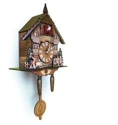 Wooden Hanging Wall Clock Bird Alarm Clock Cuckoo Clocks For Home Kid's Room Decoration Quartz Watch Decorative Home Decor