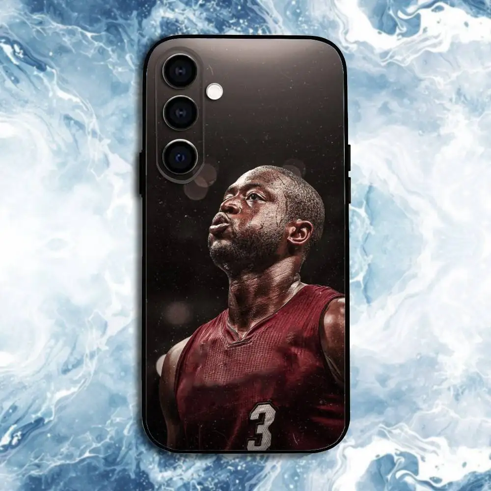 Capa de telefone basquete d-dwyane wade para samsung galaxy a73, a72, a71, a70, a53, a52, a51, outros escudo preto macio