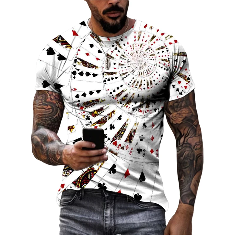 Summer Poker Card 3D Print T-Shirts Streetwear Men Fashion New Harajuku Casual Oversized O-Neck T Shirt Tees Tops Clothing