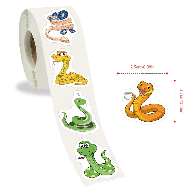 Autocollants décoratifs serpent de personnalité de dessin animé, 500 pièces, Doodle créatif