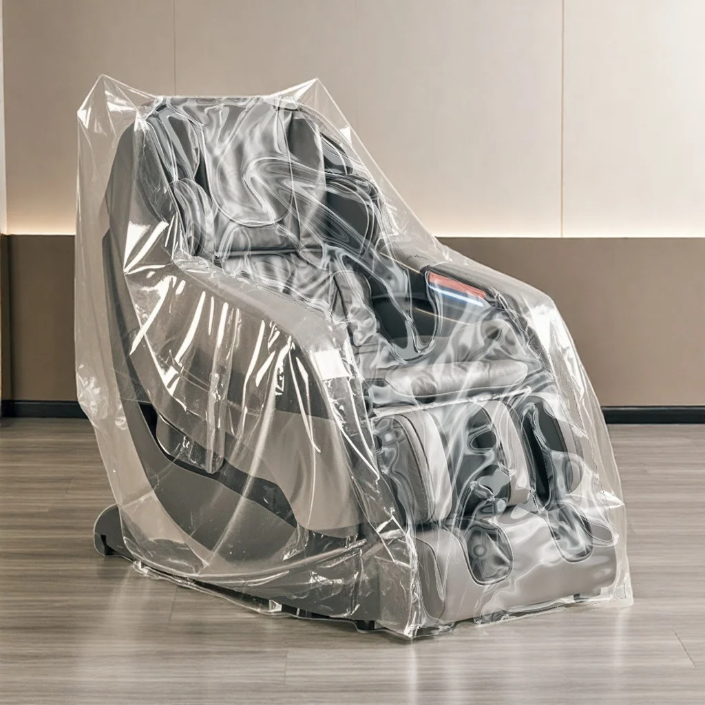 Thickened Transparent Massage Chair Dust Cover Set Elastic Mouth Plastic Elastic Band Full Wrap around Style for Living Room