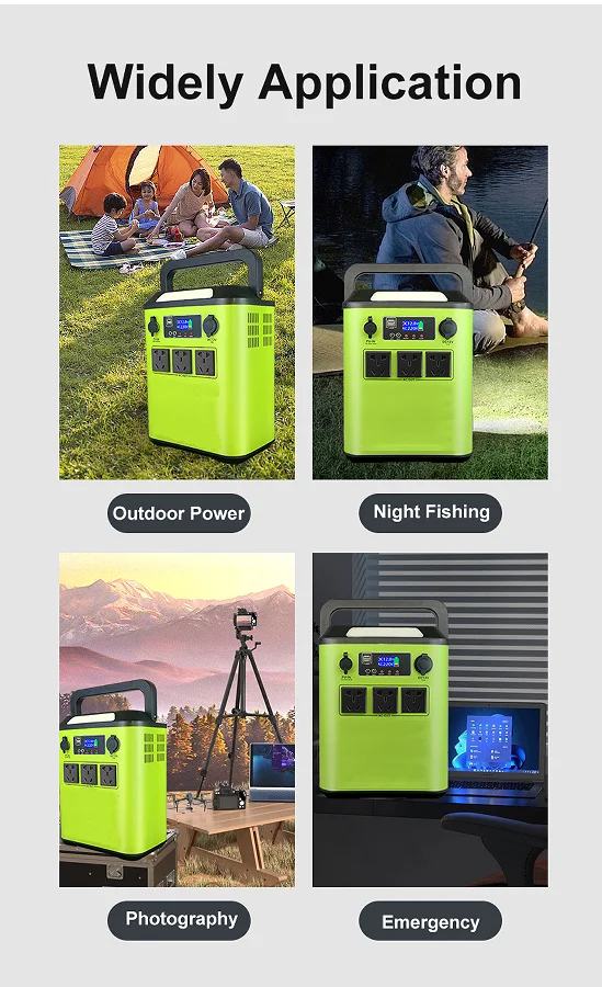 Portable Power Station 2000W 1500W 1200W 1000W Solar Power Station with Panel Lithium Lifepo4 Battery Portable Power Station