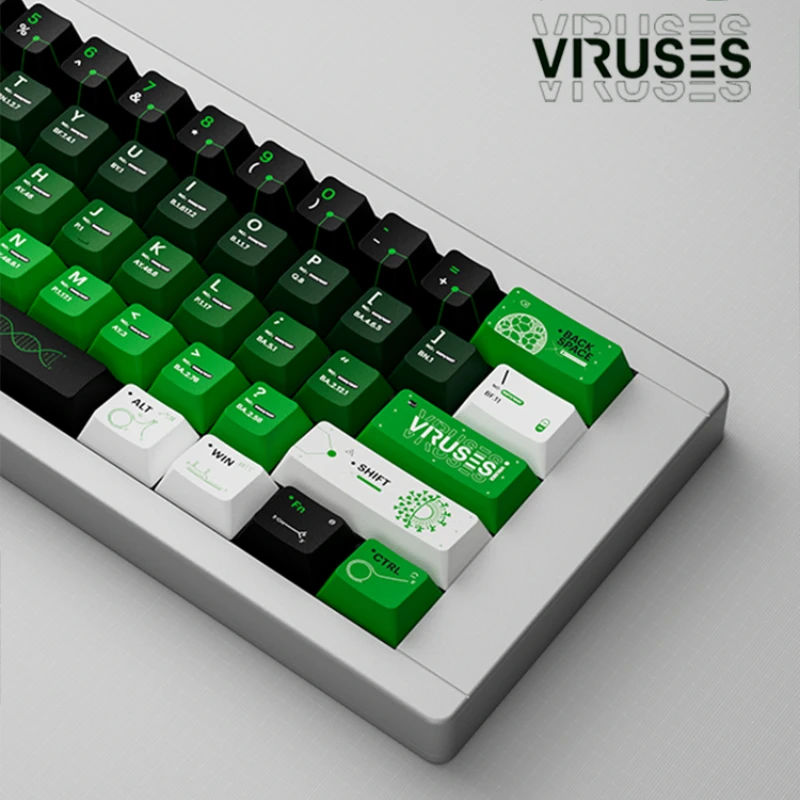 

Exclusive Customized VIRUSES Theme Key Caps Set 144 Keys PBT Dye Sublimation Fit 60%-108% Original Mechanical Keyboard Keycaps