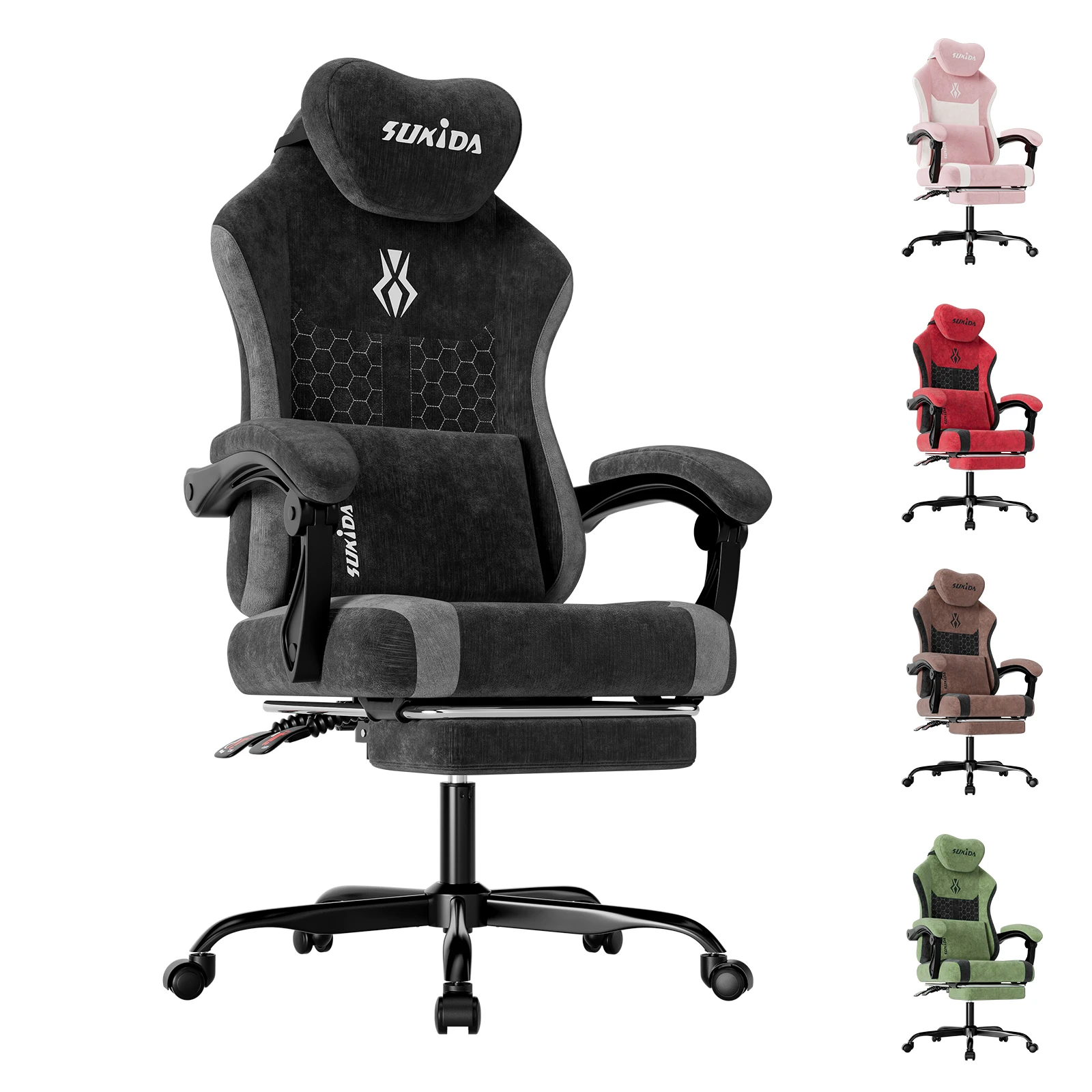 Silla de juego SUKIDA, silla de oficina transpirable, silla de oficina ergonómica, tela de alta calidad, silla ergonómica para PC