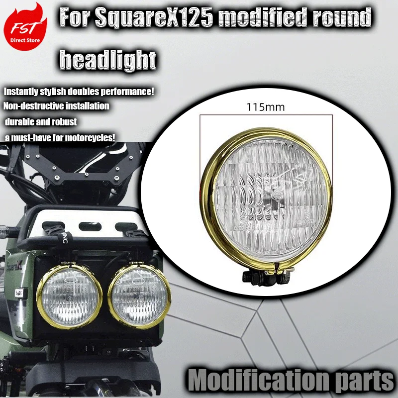 

For SquareX125 Retro Round Headlight Assembly Halogen Headlight Parts