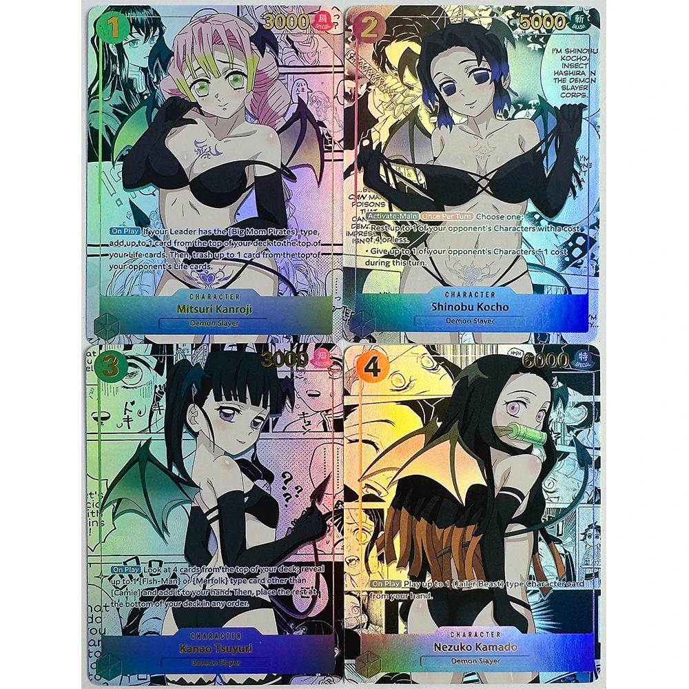 9PC/Set Anime Goddess Story DIY ACG One Piece Dragon Ball Demon Slayer Boy Game Toys Collectible Cards Christmas Birthday Gifts