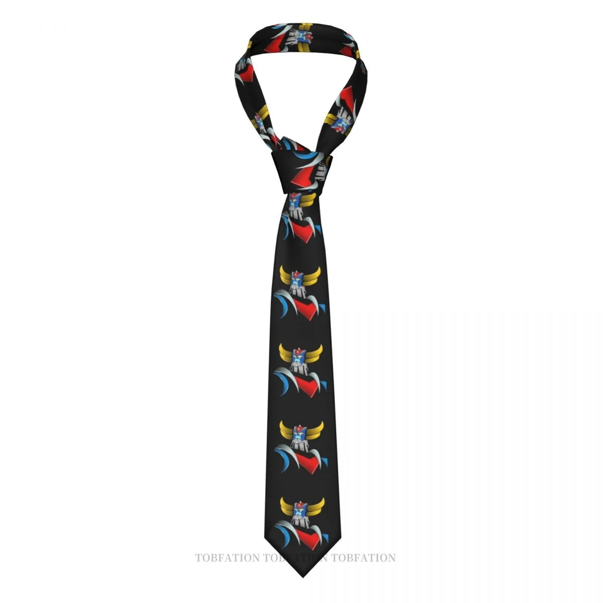 Grendizer Print Ties UFO Robot Goldrake Casual Unisex Neck Tie Shirt Decoration Narrow Striped Slim Cravat