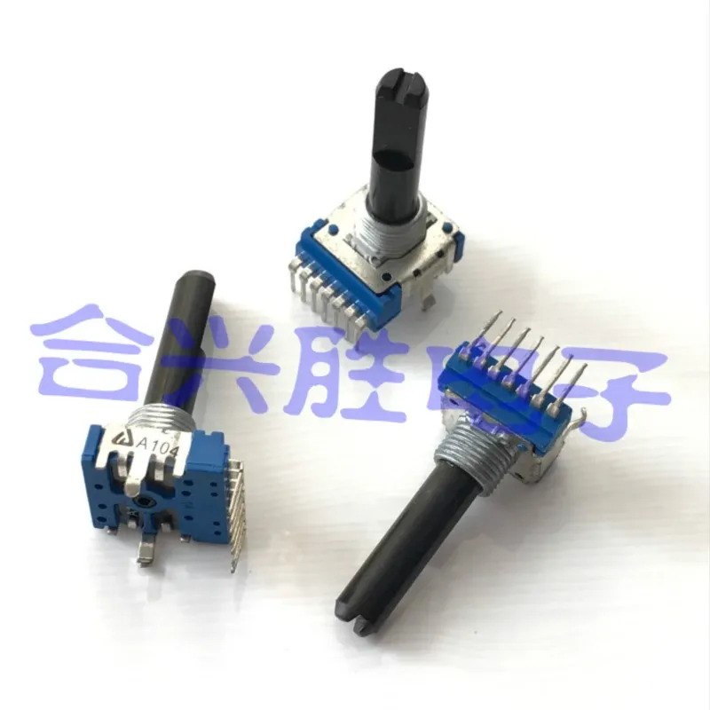 3PCS RK14 Type Vertical Double A100K Shaft Length 28MM 7Pin Strange Sound Amplifier Volume Potentiometer
